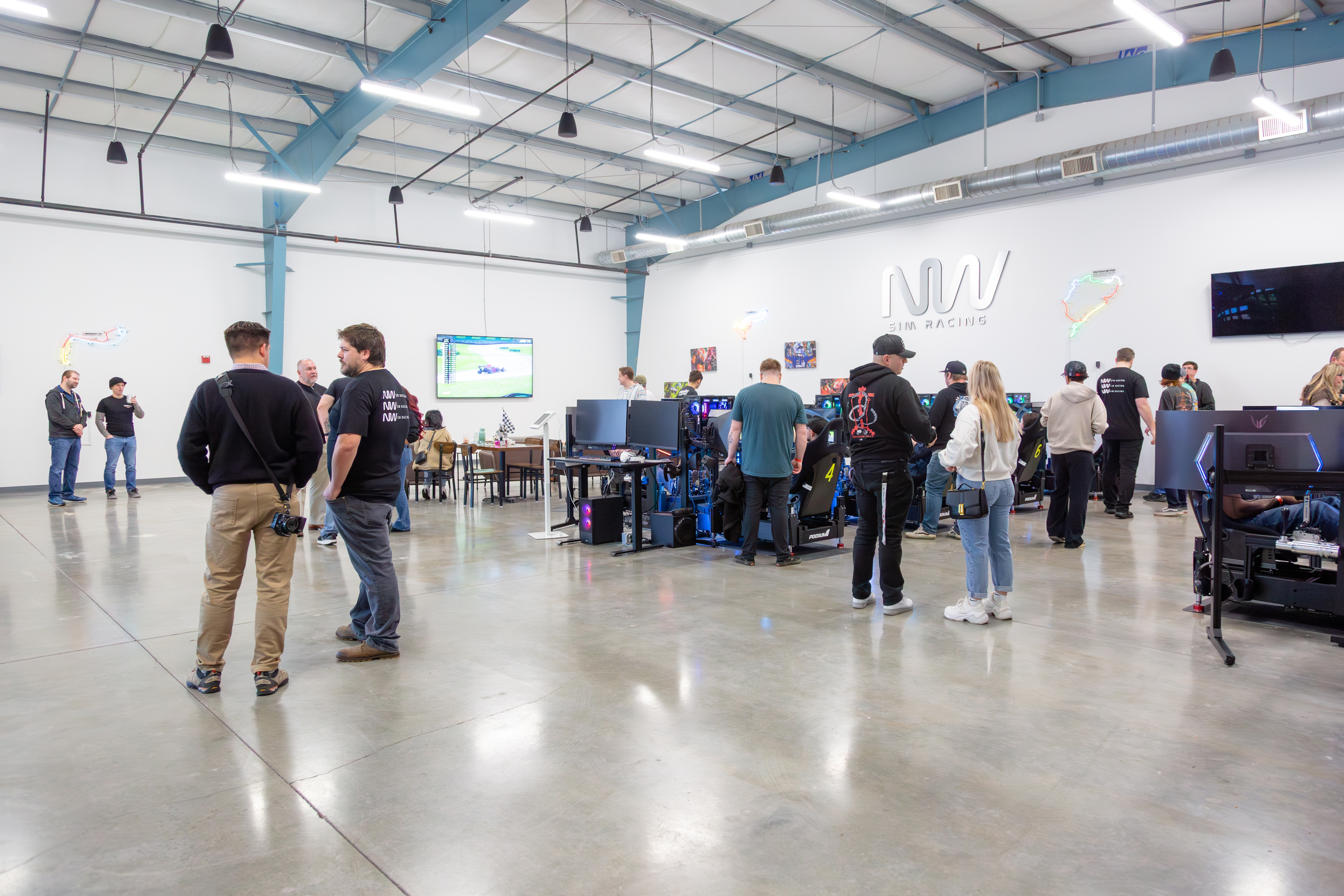 Private event — group of guests at NW Sim Racing